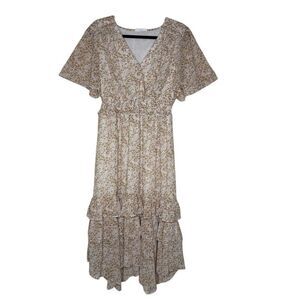 TALULAH | Dresses | Talulah Serena Tiered Midi Dress Brown Floral | Poshmark